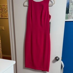 Badgley Mischka Vibrant Pink Midi Dress
